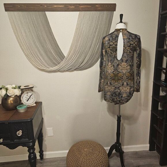 Free People New World Nouveau Boho Jersey Top  Blouse Sz XS - Picture 6 of 8